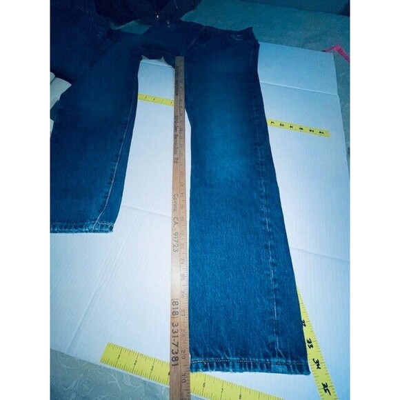 Levis 501 Jeans Womens 24x30 Fits 27x30 Blue Premium Button Fly Distressed Big E - Picture 8 of 16